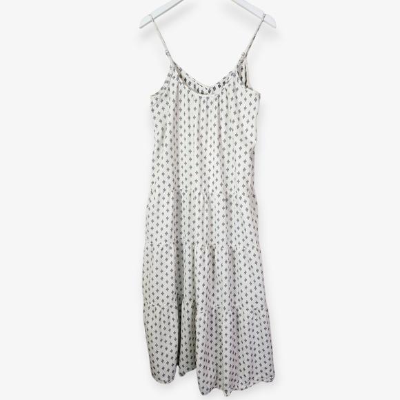 Love By Gap Bohemian Tiered Cotton Spaghetti Strap Oversized Festival Maxi XS-M - Picture 3 of 7